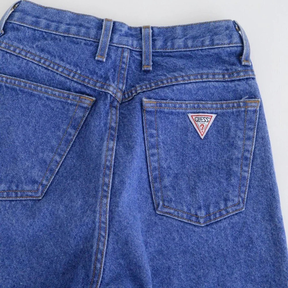 Vintage 80s Guess Jeans Blue High Waisted Straight Leg Mom Jeans 28 - Picture 14 of 14